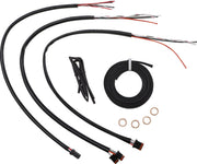 LA Choppers Complete Midnight Braided Handlebar Cable/Brake Line Kit Cable Kit Black Clear-Coated Alternate Length Clutch Line Each