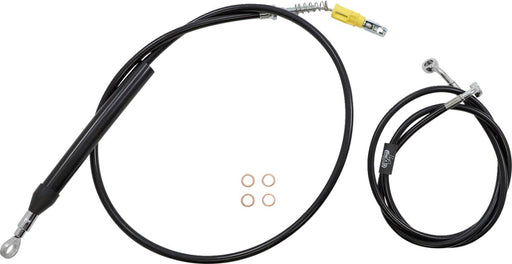 LA Choppers Complete Black Vinyl Braided Handlebar Cable/Brake Line Kit Cable Kit Clear-Coated Alternate Length Clutch Line Black| Clear-Coated| Natural