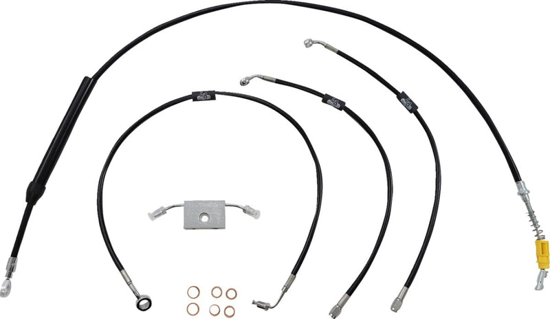 LA Choppers Standard Black Vinyl Handlebar Cable/Brake Line Kit Cable Kit Natural Alternate Length Braided Clutch Line