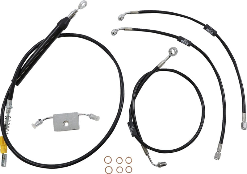 LA Choppers Standard Black Vinyl Handlebar Cable/Brake Line Kit Cable Kit Natural Alternate Length Braided Clutch Line