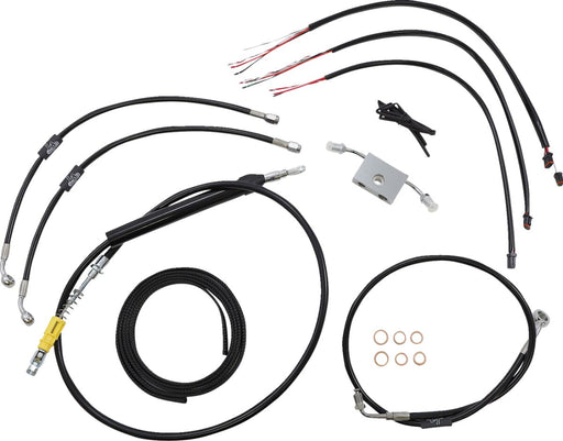 LA Choppers Complete Black Vinyl Braided Handlebar Cable/Brake Line Kit Cable Kit Clear-Coated Alternate Length Clutch Line Black| Clear-Coated| Natural