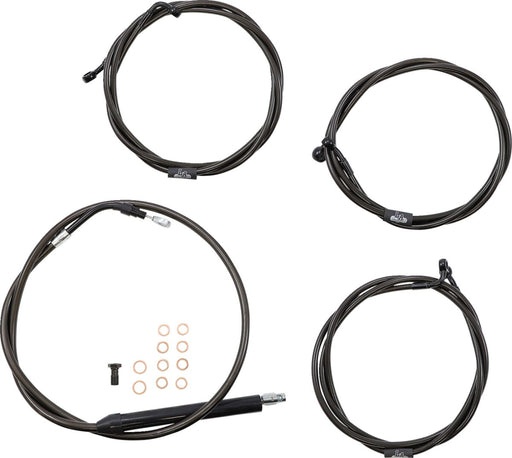 LA Choppers Standard Midnight Braided Handlebar Cable/Brake Line Kit Cable Kit Black Clear-Coated Alternate Length Clutch Line