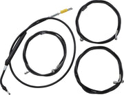LA Choppers Standard Black Vinyl Handlebar Cable/Brake Line Kit Cable Kit Natural Alternate Length Braided Clutch Line #LA-8056KT-19B