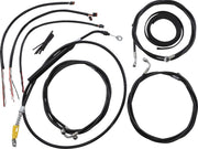 LA Choppers Complete Black Vinyl Braided Handlebar Cable/Brake Line Kit Cable Kit Clear-Coated Alternate Length Clutch Line Black| Clear-Coated| Natural