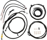 LA Choppers Complete Midnight Braided Handlebar Cable/Brake Line Kit Cable Kit Black Clear-Coated Alternate Length Clutch Line Black| Clear-Coated| Natural