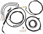 LA Choppers Complete Midnight Braided Handlebar Cable/Brake Line Kit Cable Kit Black Clear-Coated Alternate Length Clutch Line Black| Clear-Coated| Natural #LA-8056KT2-19M