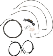 LA Choppers Complete Plug-and-Play Cable Kit Clear-Coated Natural Silver Braided Plug-N-Play Brake Line Clutch Line