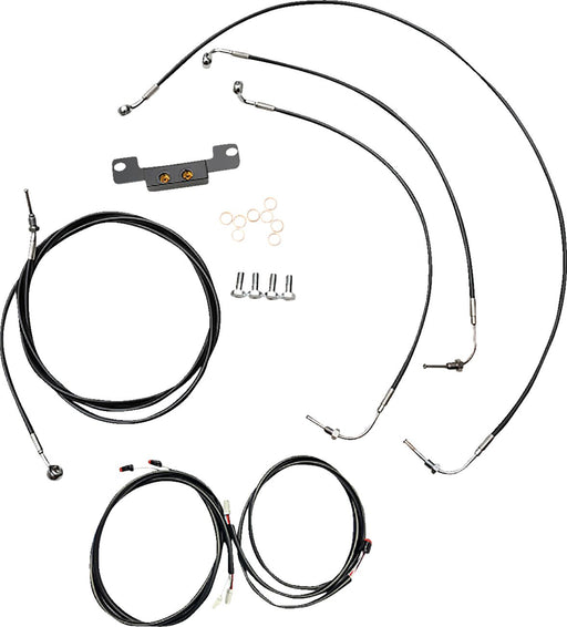 LA Choppers Complete Plug-and-Play Cable Kit Black Clear-Coated Braided Plug-N-Play Brake Line Clutch Line Black| Clear-Coated| Natural