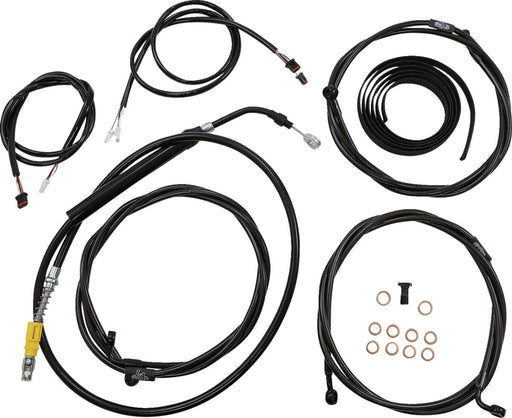 LA Choppers Complete Plug-and-Play Cable Kit Black Clear-Coated Alternate Length Braided Brake Line Clutch Line Black| Clear-Coated| Natural
