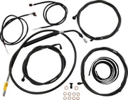 LA Choppers Complete Plug-and-Play Cable Kit Midnight Black Clear-Coated Alternate Length Braided Brake Line Clutch Line Black| Clear-Coated| Natural