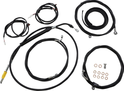 LA Choppers Complete Plug-and-Play Cable Kit Black Clear-Coated Alternate Length Braided Brake Line Clutch Line Black| Clear-Coated| Natural