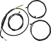 LA Choppers Complete Plug-and-Play Cable Kit Midnight Black Clear-Coated Alternate Length Braided Brake Line Clutch Line Black| Clear-Coated| Natural