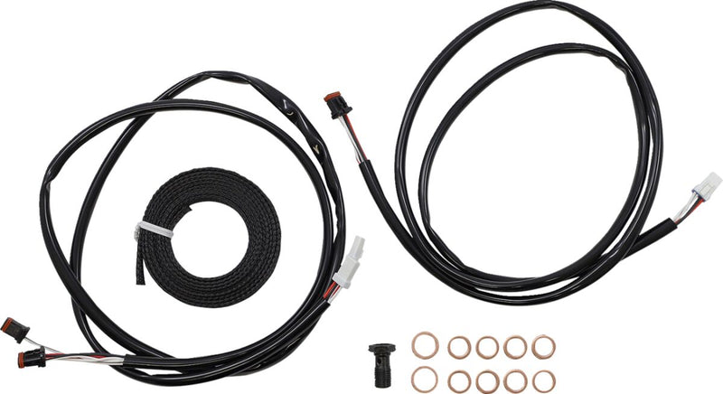 LA Choppers Complete Plug-and-Play Cable Kit Midnight Black Clear-Coated Alternate Length Braided Brake Line Clutch Line Each