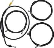 LA Choppers Complete Black Vinyl Braided Handlebar Cable/Brake Line Kit Cable Kit Clear-Coated Alternate Length Clutch Line Black| Clear-Coated| Natural #LA-8058KT2-13B