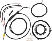 LA Choppers Complete Black Vinyl Braided Handlebar Cable/Brake Line Kit Cable Kit Clear-Coated Alternate Length Clutch Line Black| Clear-Coated| Natural