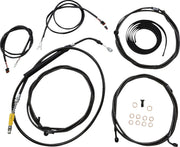 LA Choppers Complete Plug-and-Play Cable Kit Midnight Black Clear-Coated Braided Plug-N-Play Brake Line Clutch Line Black| Clear-Coated| Natural