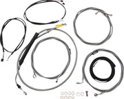LA Choppers Complete Plug-and-Play Cable Kit Clear-Coated Natural Silver Alternate Length Braided Brake Line Clutch Line
