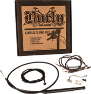 Burly Brand Touring Model Control Kit Complete Cable Kit Black Brake Line Clutch Line Each