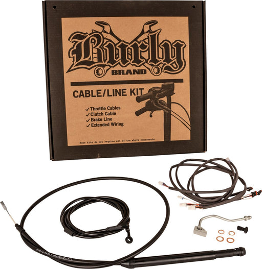 Burly Brand Touring Model Control Kit Complete Cable Kit Black Brake Line Clutch Line Each