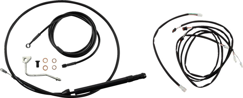 Burly Brand Touring Model Control Kit Complete Cable Kit Black Brake Line Clutch Line