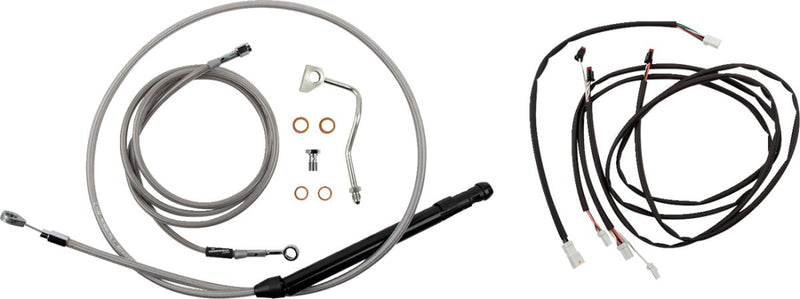 Burly Brand Touring Model Control Kit Complete Cable Kit Silver Brake Line Clutch Line