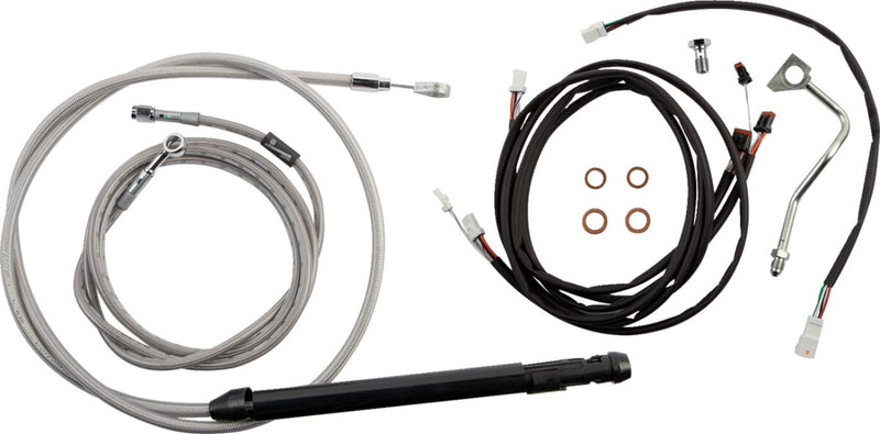 Burly Brand Touring Model Control Kit Complete Cable Kit Silver Brake Line Clutch Line