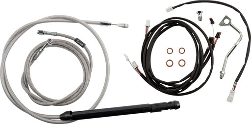 Burly Brand Touring Model Control Kit Complete Cable Kit Silver Brake Line Clutch Line