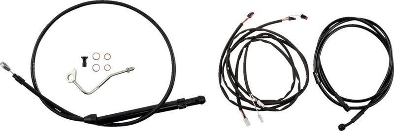 Burly Brand Touring Model Control Kit Complete Cable Kit Black Brake Line Clutch Line