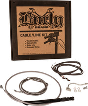 Burly Brand Touring Model Control Kit Complete Cable Kit Silver Brake Line Clutch Line Each