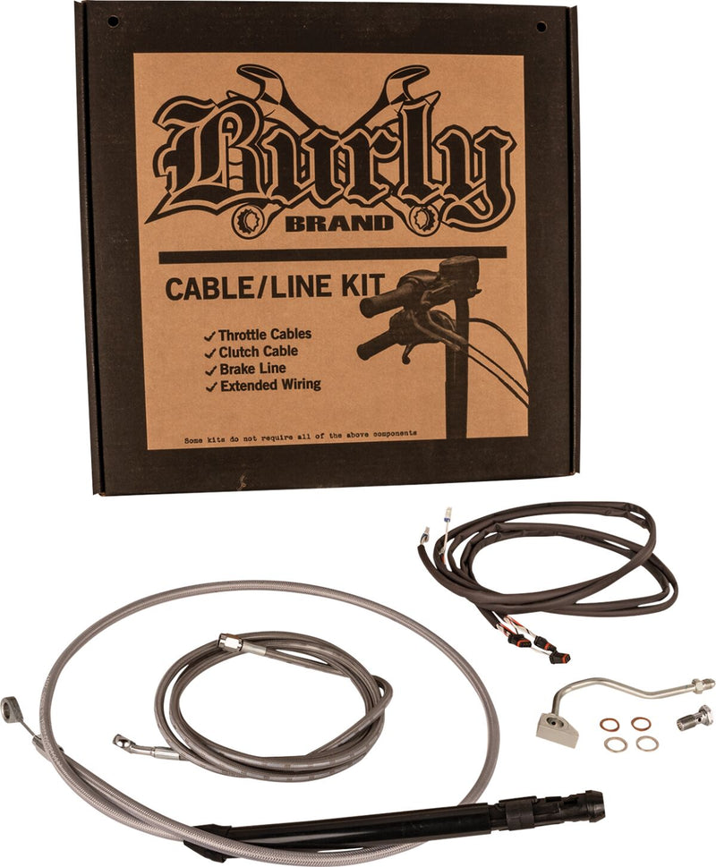 Burly Brand Touring Model Control Kit Complete Cable Kit Silver Brake Line Clutch Line Each
