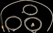 LA Choppers Standard Stainless Braided Handlebar Cable/Brake Line Kit Cable Kit Clear-Coated Natural Silver Clutch Line