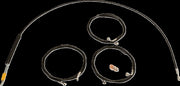 LA Choppers Standard Black Vinyl Handlebar Cable/Brake Line Kit Cable Kit Natural Braided Clutch Line Black| Natural