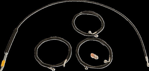 LA Choppers Standard Black Vinyl Handlebar Cable/Brake Line Kit Cable Kit Natural Braided Clutch Line Black| Natural