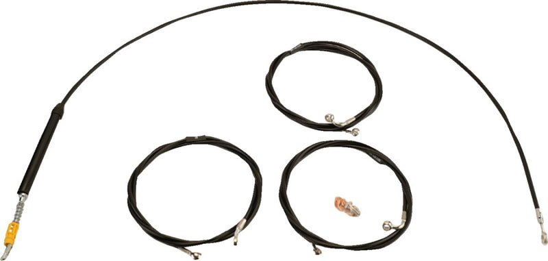 LA Choppers Standard Black Vinyl Handlebar Cable/Brake Line Kit Cable Kit Natural Alternate Length Braided Clutch Line Black| Natural #LA-8059KT-16B