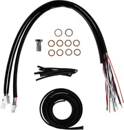 LA Choppers Complete Stainless Braided Handlebar Cable/Brake Line Kit Cable Kit Clear-Coated Natural Silver Clutch Line Each
