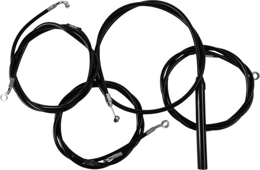 LA Choppers Complete Black Vinyl Braided Handlebar Cable/Brake Line Kit Cable Kit Clear-Coated Alternate Length Clutch Line Black| Clear-Coated| Natural