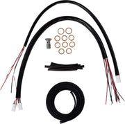 LA Choppers Complete Black Vinyl Braided Handlebar Cable/Brake Line Kit Cable Kit Clear-Coated Alternate Length Clutch Line Each