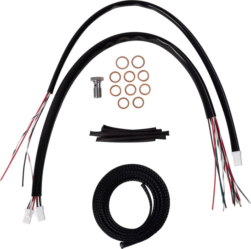 LA Choppers Complete Black Vinyl Braided Handlebar Cable/Brake Line Kit Cable Kit Clear-Coated Alternate Length Clutch Line Black| Clear-Coated| Natural #LA-8059KT2-13B