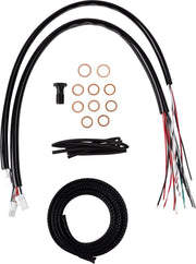LA Choppers Complete Midnight Braided Handlebar Cable/Brake Line Kit Cable Kit Black Clear-Coated Alternate Length Clutch Line Black| Clear-Coated| Natural #LA-8059KT2-13M