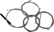 LA Choppers Complete Stainless Braided Handlebar Cable/Brake Line Kit for 2023-2025 Harley-Davidson Cable Kit Clear-Coated Natural Silver Alternate... #LA-8059KT2-16