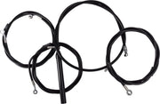LA Choppers Complete Black Vinyl Braided Handlebar Cable/Brake Line Kit Cable Kit Clear-Coated Alternate Length Clutch Line Black| Clear-Coated| Natural #LA-8059KT2-16B