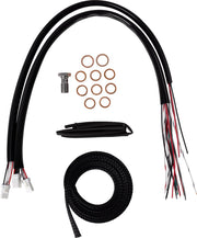 LA Choppers Complete Black Vinyl Braided Handlebar Cable/Brake Line Kit Cable Kit Clear-Coated Alternate Length Clutch Line Black| Clear-Coated| Natural #LA-8059KT2-16B