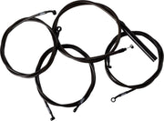 LA Choppers Complete Midnight Braided Handlebar Cable/Brake Line Kit Cable Kit Black Clear-Coated Alternate Length Clutch Line Black| Clear-Coated| Natural