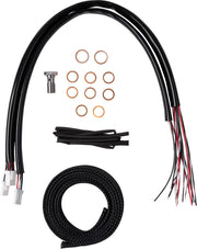 LA Choppers Complete Stainless Braided Handlebar Cable/Brake Line Kit Cable Kit Clear-Coated Natural Silver Alternate Length Clutch Line Each