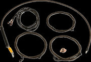 LA Choppers Complete Plug-and-Play Cable Kit Midnight Black Clear-Coated Braided Plug-N-Play Brake Line Clutch Line Black| Clear-Coated| Natural