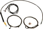LA Choppers Complete Plug-and-Play Cable Kit Midnight Black Clear-Coated Alternate Length Braided Brake Line Clutch Line Black| Clear-Coated| Natural