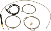 LA Choppers Complete Plug-and-Play Cable Kit Clear-Coated Natural Silver Alternate Length Braided Brake Line Clutch Line