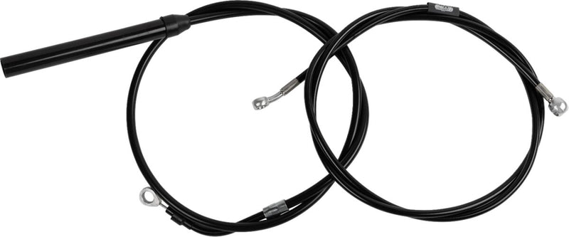 LA Choppers Standard Black Vinyl Handlebar Cable/Brake Line Kit Cable Kit Natural Braided Clutch Line Black| Natural