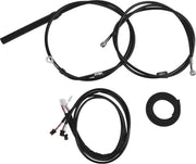 LA Choppers Complete Plug-and-Play Cable Kit Black Clear-Coated Alternate Length Braided Brake Line Clutch Line Black| Clear-Coated| Natural