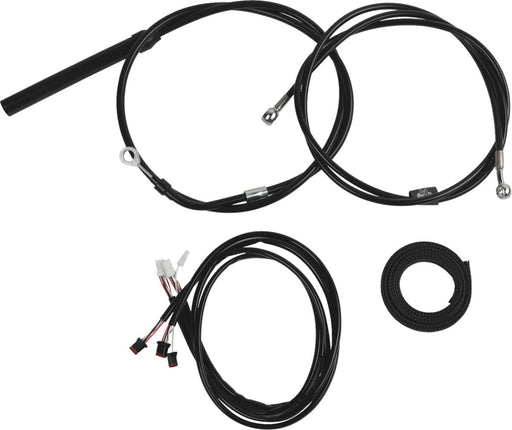 LA Choppers Complete Plug-and-Play Cable Kit Black Clear-Coated Alternate Length Braided Brake Line Clutch Line Black| Clear-Coated| Natural